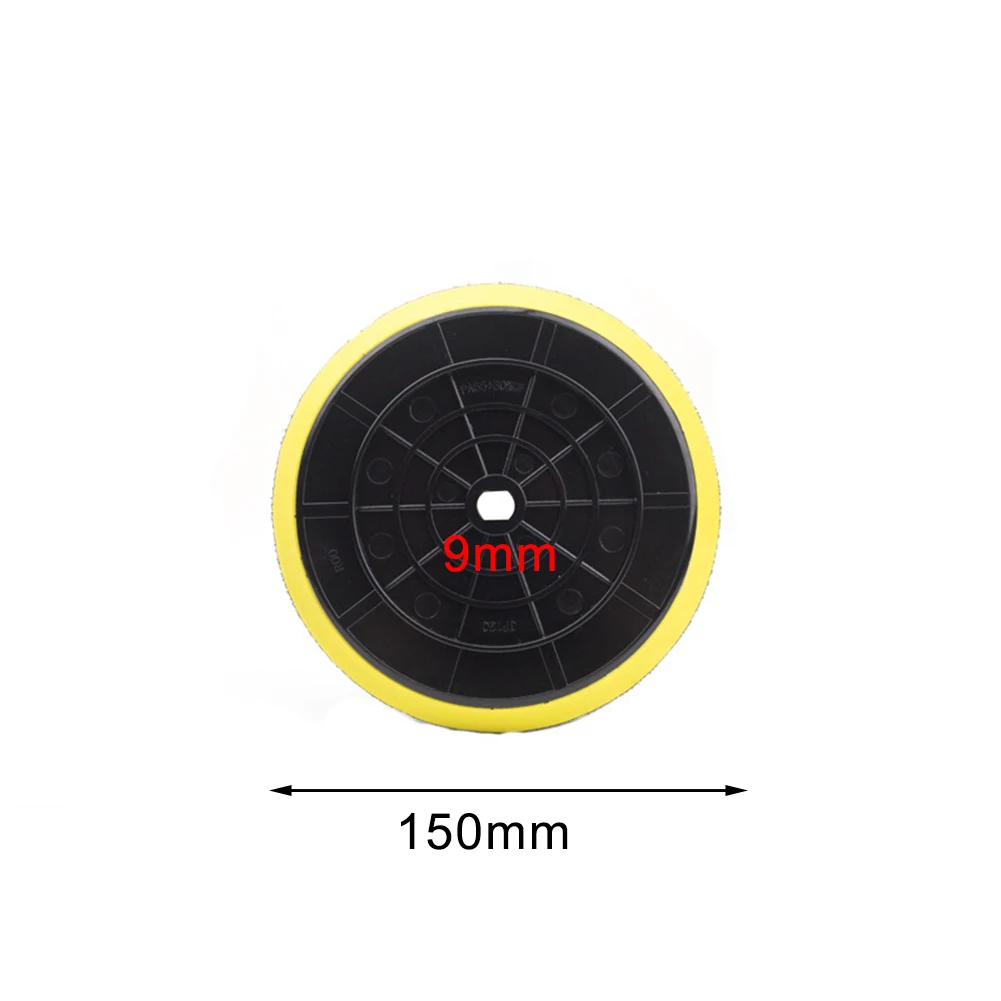 2er-Pack Pufferpads, 15,2 cm große Polier-Trägerplatten, kompatibel mit den meisten kabellosen Pufferpolierern, Gelb und Schwarz – Detail 7