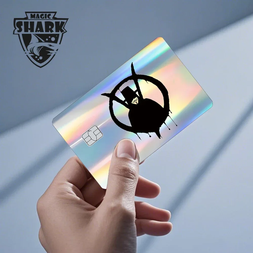 2025 New Cute Holographic Mouse Cat No Fade Laser Reflective Front Skin Cover Skin Sticker for Credit Card Debit Bank Card