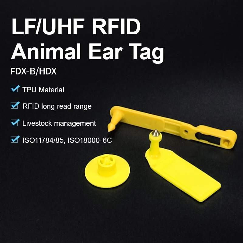 

Sample H3 Chip UHF RFID Animal Electronic Ear Tags UHF Sheep Animal 52*18MM Animal Ear Tags