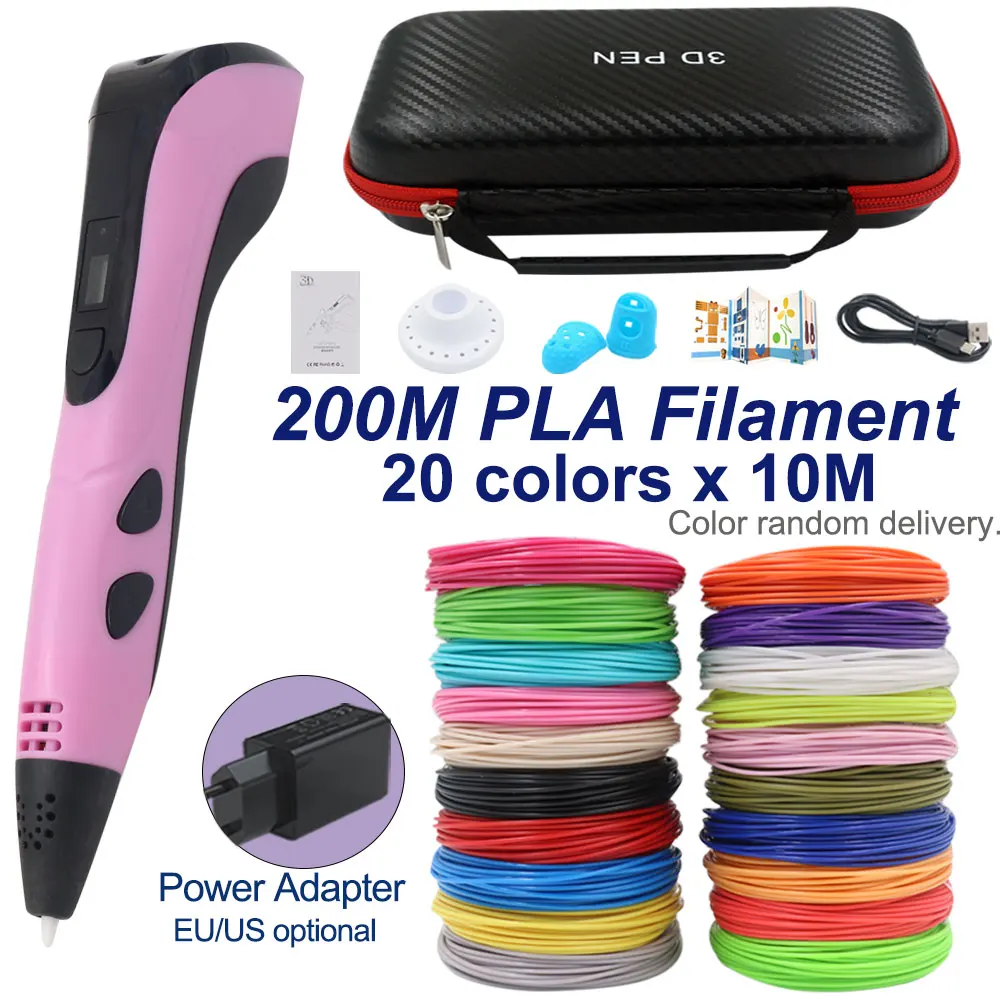 

2023 New 3D Printing Pen 3D Pen for Children Kids Birthday Christmas Creative Gift with PLA Filament Storage Box Power Adapter