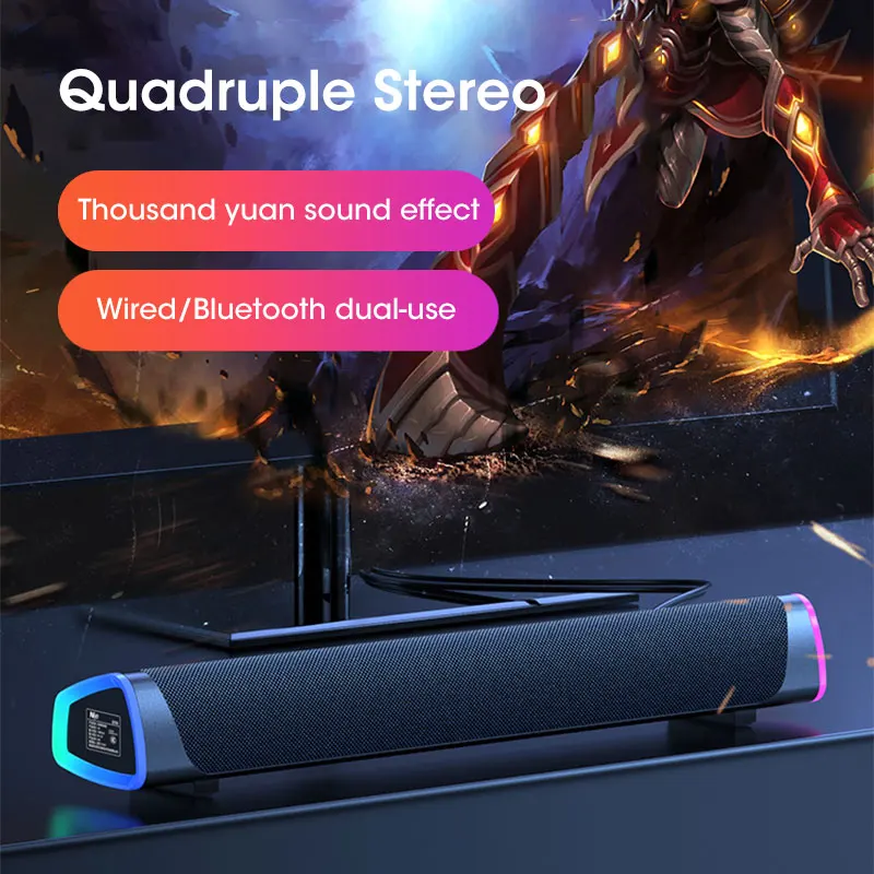 Niye Wired Computer TV Speaker 6D Surround Soundbar Stereo Subwoofer Bluetooth 5.0 Sound Bar For TV Laptop PC Game Home Theater bluetooth speaker computer speakers