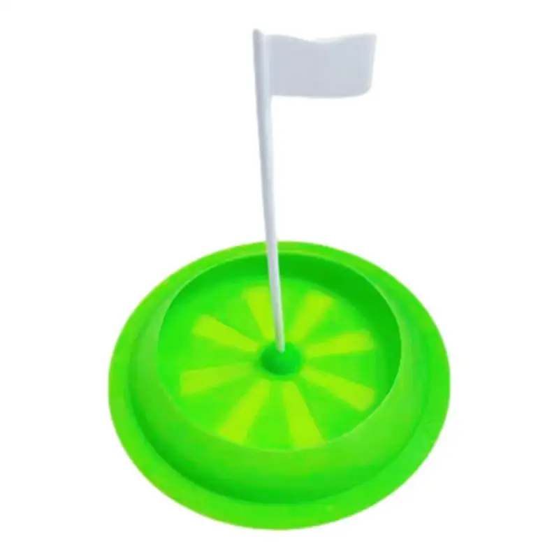 

Golf Putting Hole Cup Golf Pin Flag Training Hole Cup Foldable Silicone Green Training Aids For Outdoor Yard Garage Offices Home