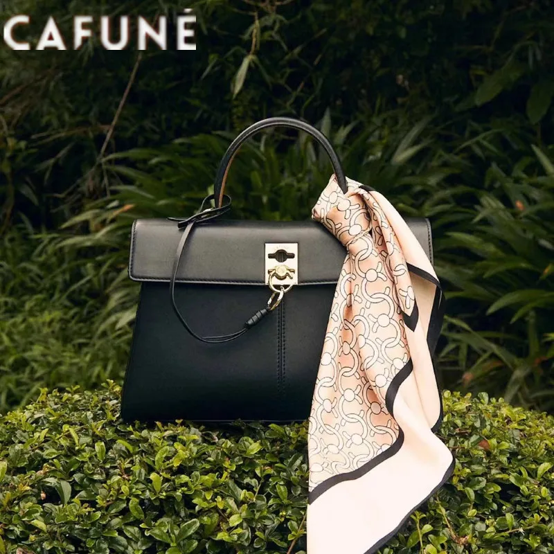 

Модный женский кожаный кошелек CAFUNE, сумка-мессенджер через плечо, трапециевидная Сумка среднего размера