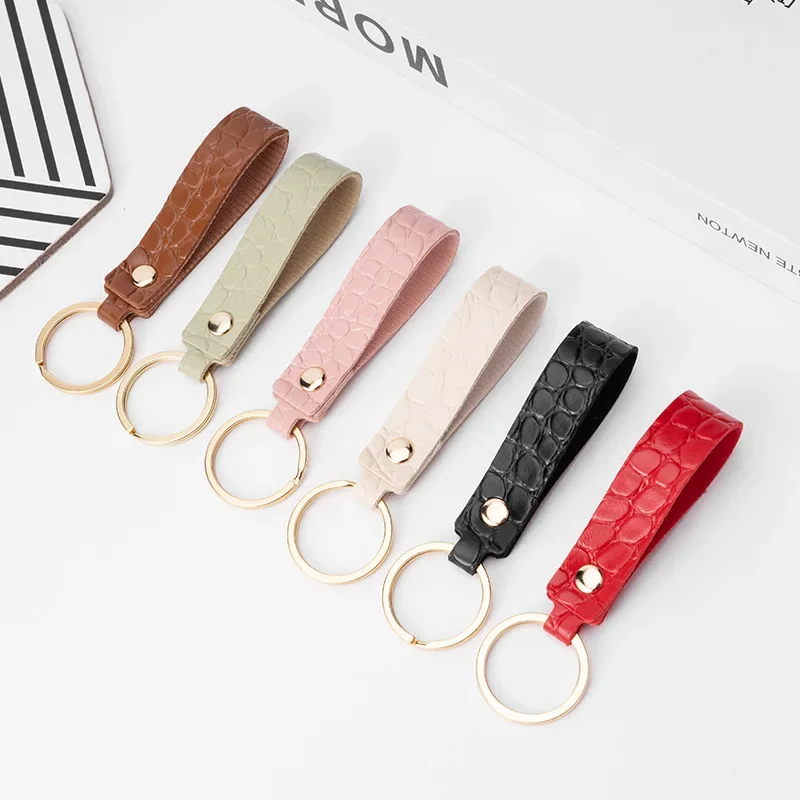 Lichee Crocodile Pattern PU Leather Keychain For Men And Women Custom Alligator Car Key Chains Bag Keyring Gift Pendant