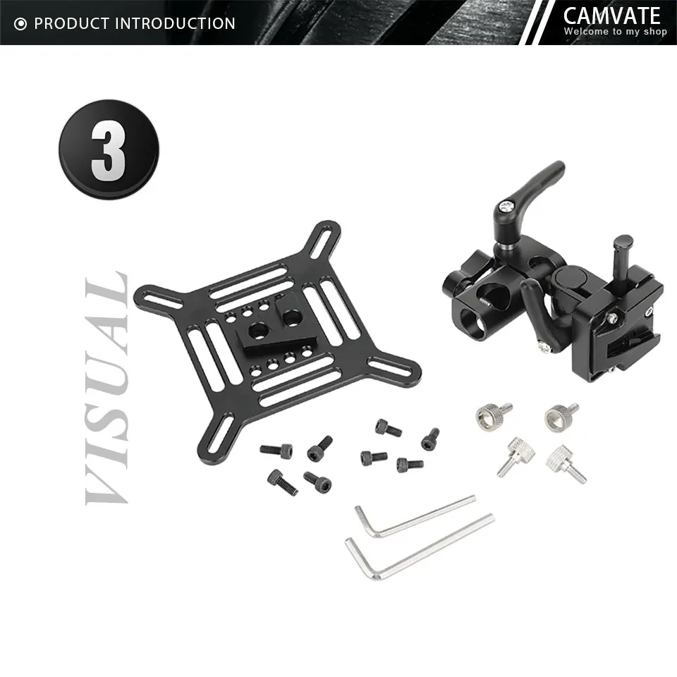 Adjustable VESA Monitor Mount Bracket 75x75mm 100x100mm with Quick Release V-Loc