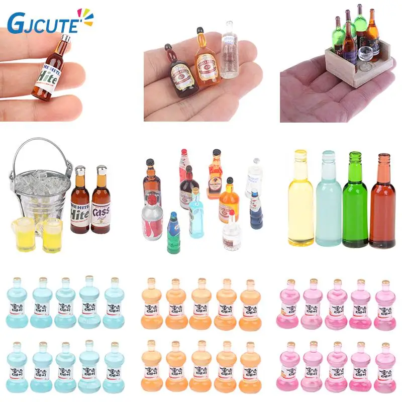 Mini Wine Bottle Set With Box Simulation Drinks Model Toys For Doll