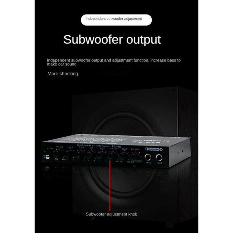 6X EQ-819 Car Equalizer Multifunctional Car Audio EQ Tuning Crossover Amplifier Parametric Equalizer Audio