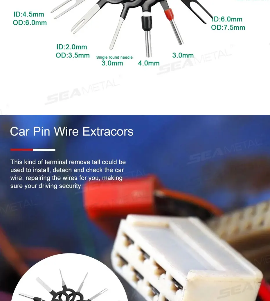 SEAMETAL 41/59pcs Car Terminal Removal Kit Box Wire Plug Connector Extractor Pul