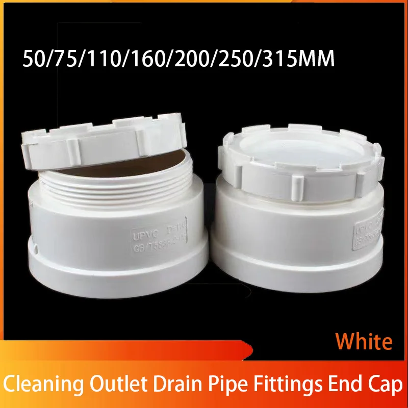 160mm PVC Pipe Cap - Thickened Sewer Pipe Cover, White, Blocks Debris (Fits 160mm Diameter)