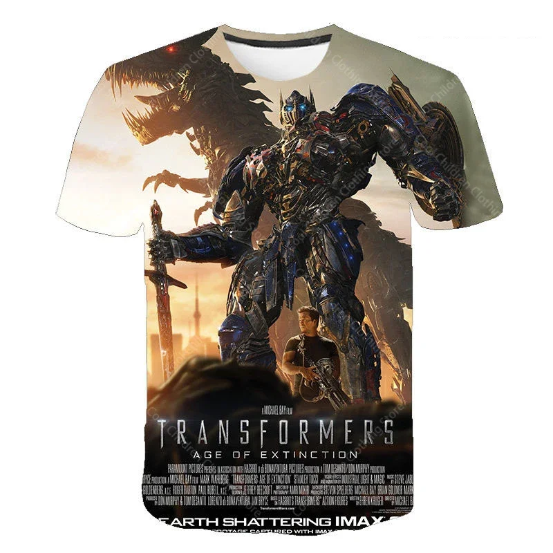 Summer Clothing Transformers Fashion Boys Girls Print Short Sleeve T-Shirt Casual Sport Hip Hop Parent Child Clothing 3