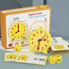 Children Montessori Clock Educational Toys Hour Minute Second Cognition Matching Puzzle Toys Kids Early Preschool Teaching Aids 1