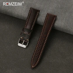 Premium Quality Quick Release Leather Watch Band - 22mm (Dark Brown)