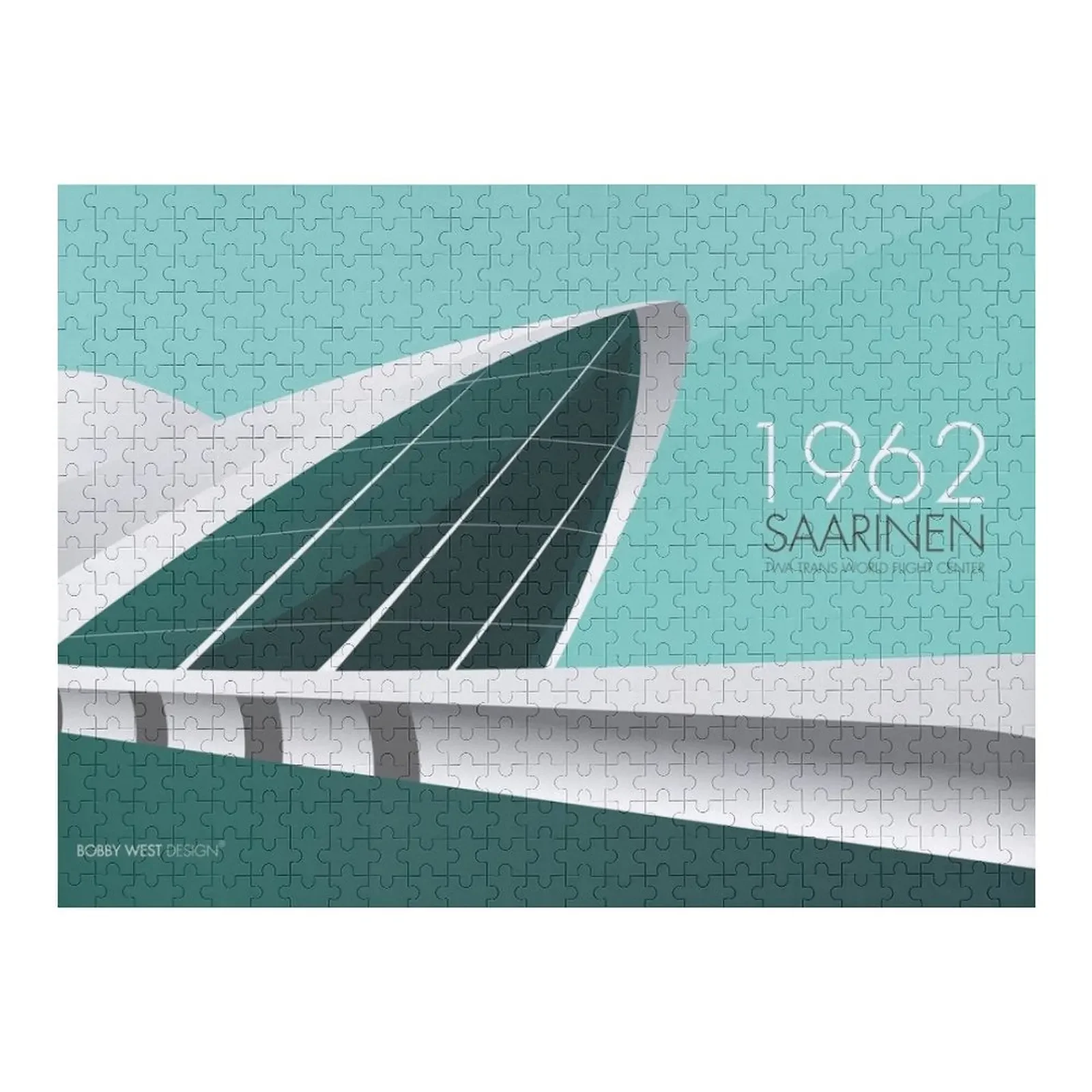 Saarinen Mid Century Modern 1962 Trans World Flight Center Jigsaw Puzzle Name Wooden Toy Children Puzzle cars accelerating the modern world