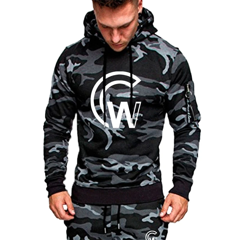 Men's clothing fashion sports jogging hoodie set sportswear set fashion camouflage hooded+sports pants sportswear two-piece set