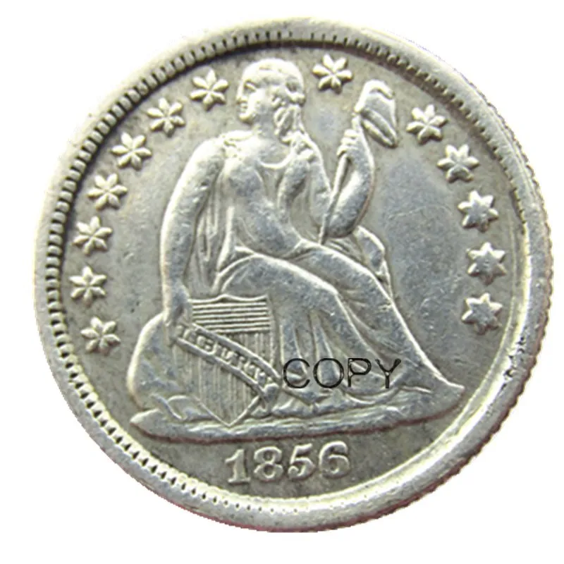 

США 1856 P/S свобода сидя монета Посеребренная КОПИЯ монета