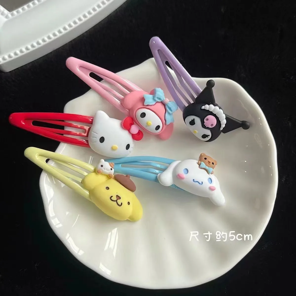 

Зажим для волос Sanrio Kawaii Bb, 6 шт., в стиле аниме Hello Kitty Kuromi My Melody, детские заколки для девочек, модные милые аксессуары для волос, подарки