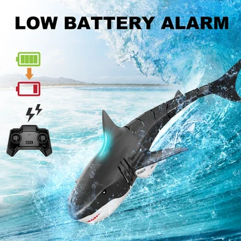 Remote Control Shark Pool Toys for Kids Age 8-12,2.4Ghz Waterproof RC Boat,Toy Shark with Light for 60 Mins Play,Toy Accessories 3