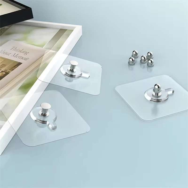 Self Adhesive Hooks, 10PCS Photo Frame Hooks Storage Rack Screw Holders, Door Hanger, Multi-Function Organizer