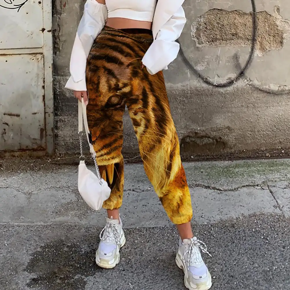 

Happiness Plum Brand Tiger Trousers Women Animal 3d Printed Ferocious Trouser Harajuku Casual Pant Women Sweatpants