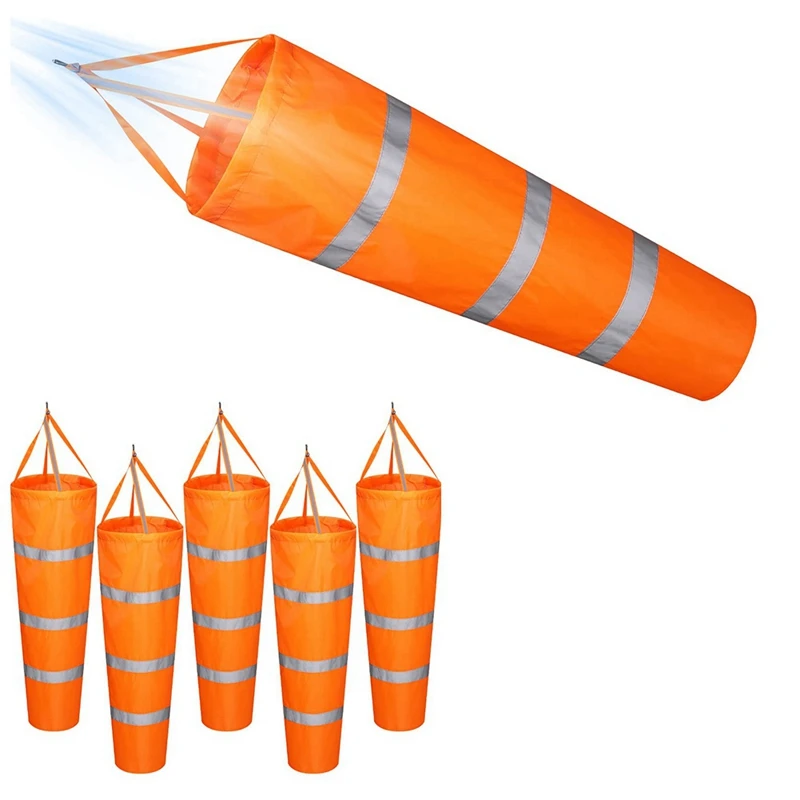 HOT-6PCS 바람 양말 립스톱 바람 방향 측정 양말 가방, 야외 공항 농장용 반사 벨트 포함