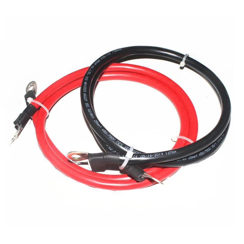 Battery Cable Set Power Connector 8/6/4/2AWG Stranded Copper Cord Solar Power Connection Wire with Terminals Lugs