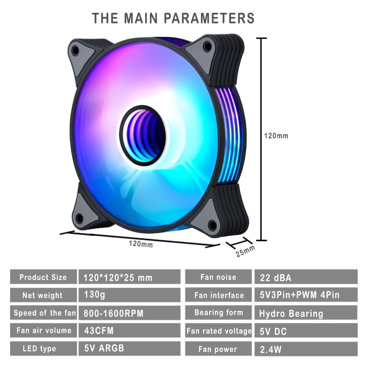 IWONGOU Ar12 Pro RGB вентилятор 120 мм | AliExpress