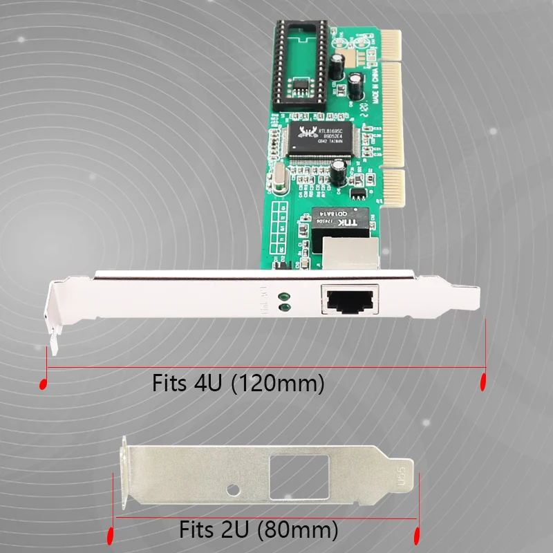 데스크탑 PC용 기가비트 PCI 이더넷 카드 RTL8169 칩, 10/100/1000Mbps, RJ45 단일 포트, 대형 및 소형 케이스 네트워크 어댑터에 적합