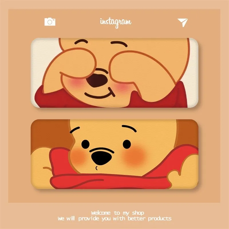 Winnie The Pooh Animation Periferiche Cartoon Creative Glasses Storage Box Cute Simple High-Look Portable Miopia Glasses Case