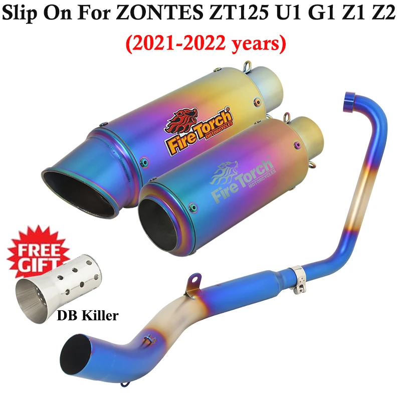 

Полная система скольжения для ZONTES ZT125 ZT 125 U1 G1 Z1 Z2 2021 2022 мотоциклетный глушитель выхлопных газов, модификация выхода, передний средний Соединительный Глушитель Трубы