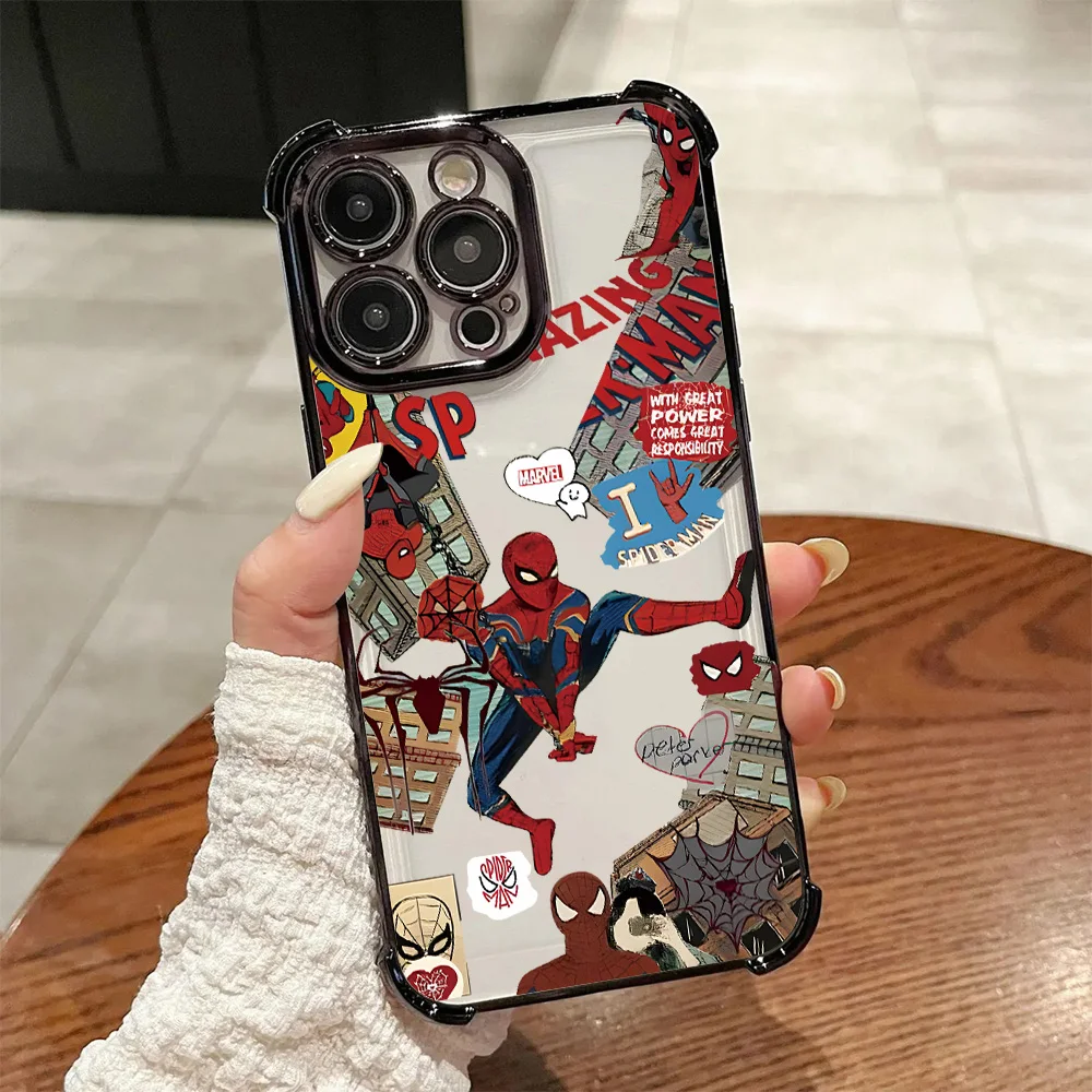 Spider-Themed Plating Phone Case with Anti-Fall Airbag