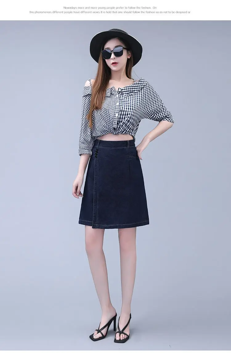 Five point Jeans Skirt Women's Summer Thin Four point Wide leg pants 2026 New Woman Loose Shorts High waisted Short Casual Pants