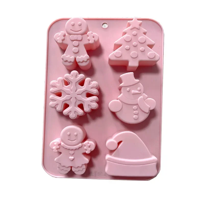 Soap Cake Molds 6 Christmas Tree Socks with Snowflakes Santa Claus Holiday DIY Baking Fondant Mold