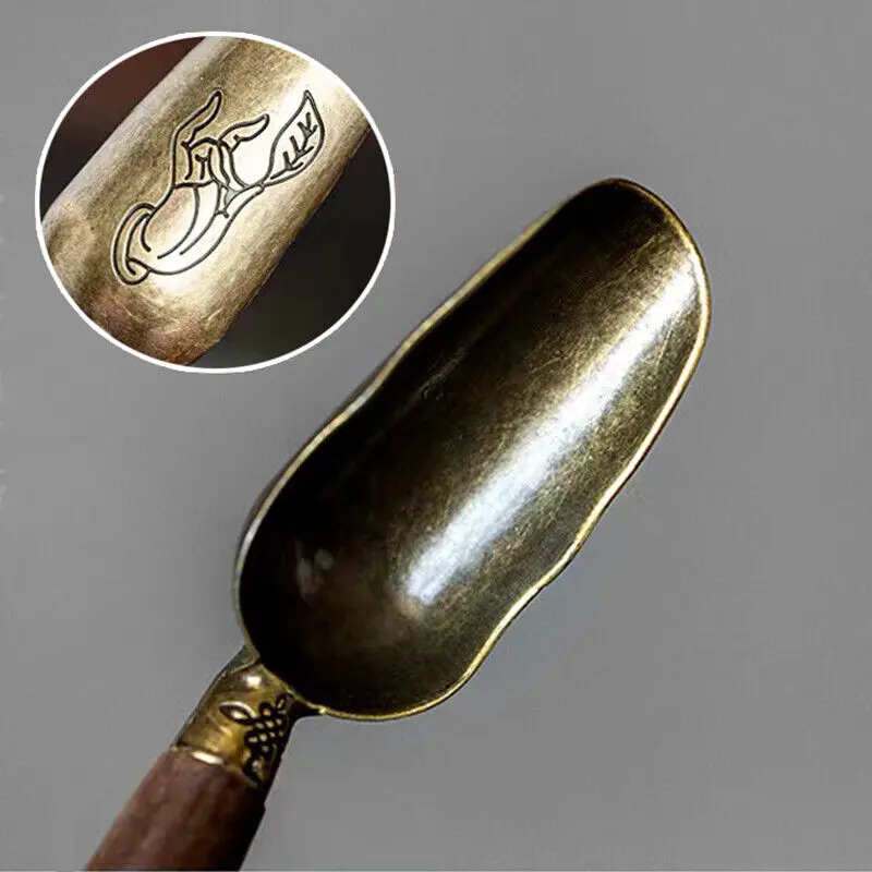 Tea Spoons Wooden Handle Tin Alloy Ebony Easy Clean