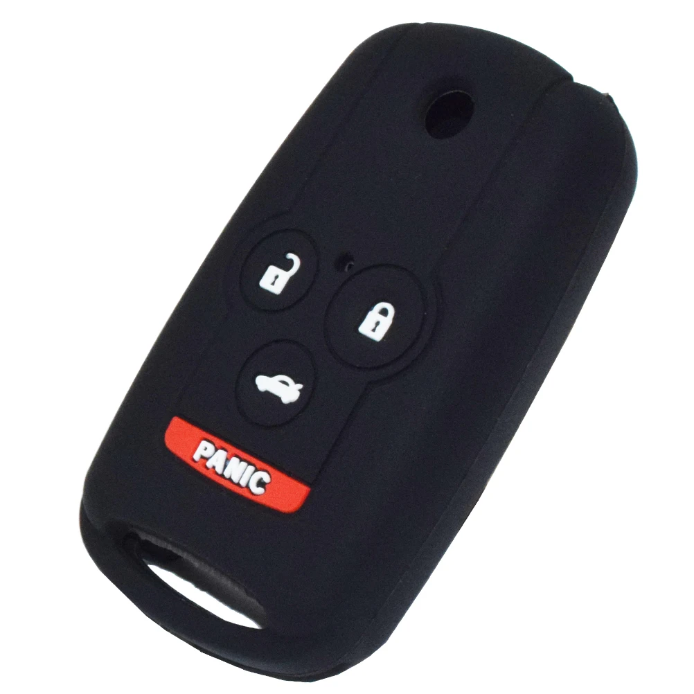 혼다 어코드 Acura ZDX MDX TSX TL 교체 용 4 버튼 실리콘 자동차 원격 키 쉘 커버 스킨 홀더 Fob 케이스