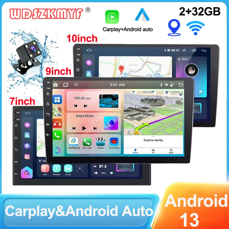 Android 13 7&amp;amp;#8243;/9&amp;amp;#8243;/10&amp;amp;#8243; Car Radio Android auto Carplay 2 Din Car Audio Automotive Multimedia Player BT car intelligent systems
