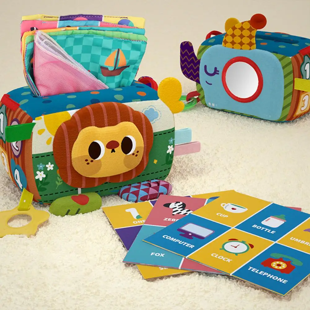 

1 Set Safe Washable Mesh Tissue Children Soft Cloth Tissue Box Toy Boys Girls Gift Baby Tissue Box Baby Sensory Toy