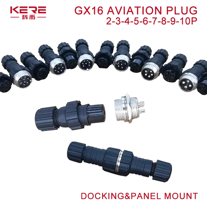 Porca de Encaixe Macho e Soquete Fêmea Conector de Aviação Junção do Sensor 10pin Gx16 M16 Conjuntos 20 Conjuntos 100 Conjuntos
