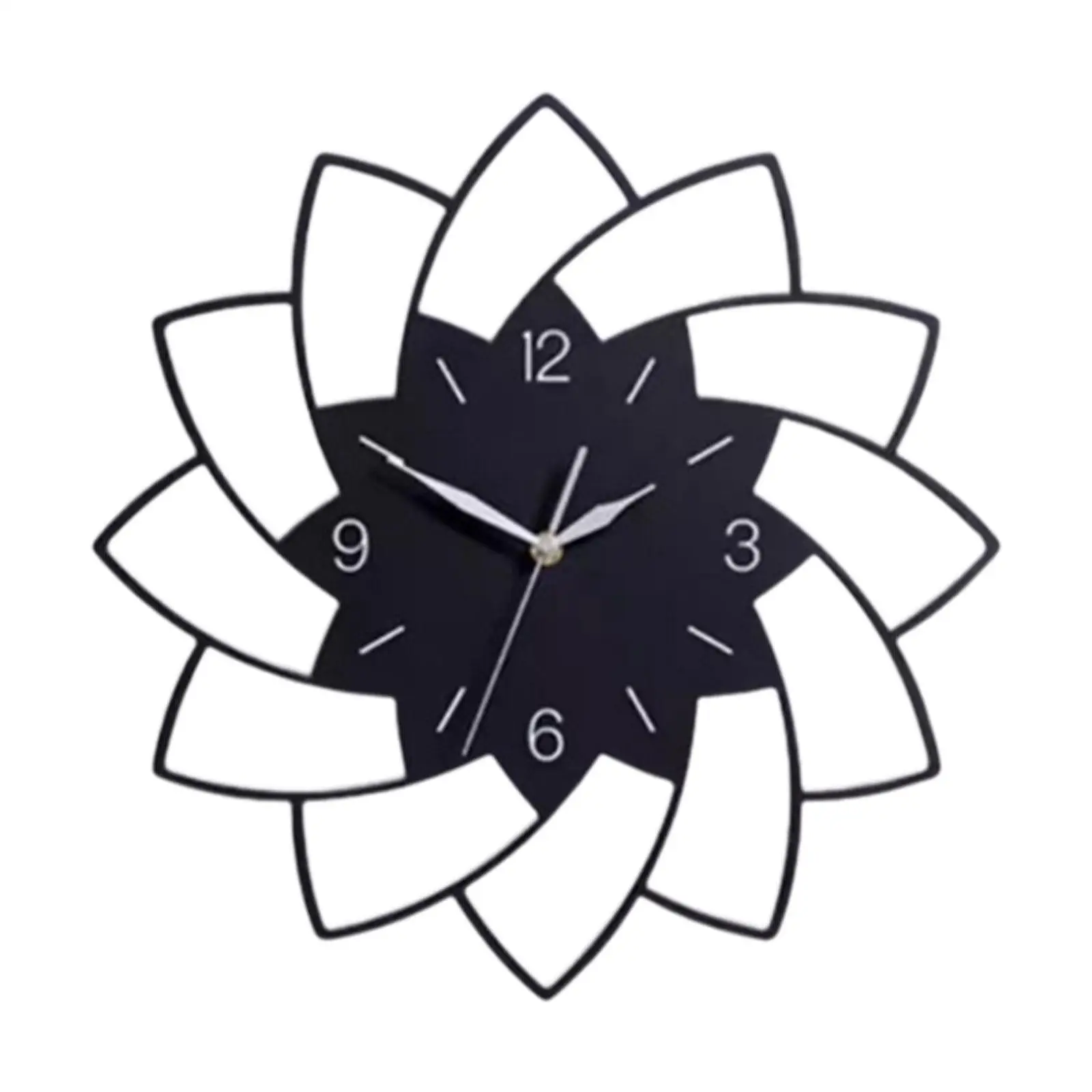 Acrylic Wall Clock Flower Shaped Creative Big Wall Clock Silent Non Ticking Wall