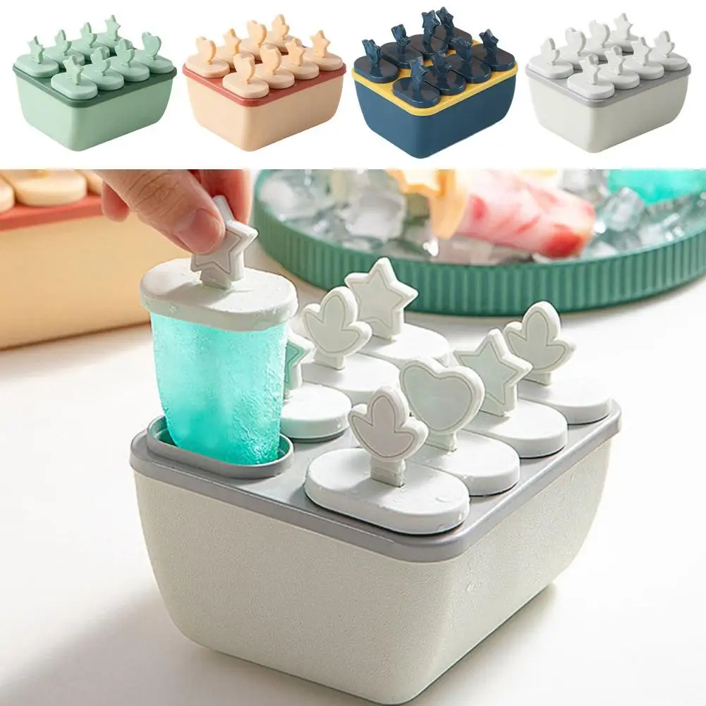 8 Cell Ice Cream Molds Summer Kitchen DIY Model Handmade Maker Mold Cube Ice Fruit Children Mould Popsicle Reusable Freezer H7C6