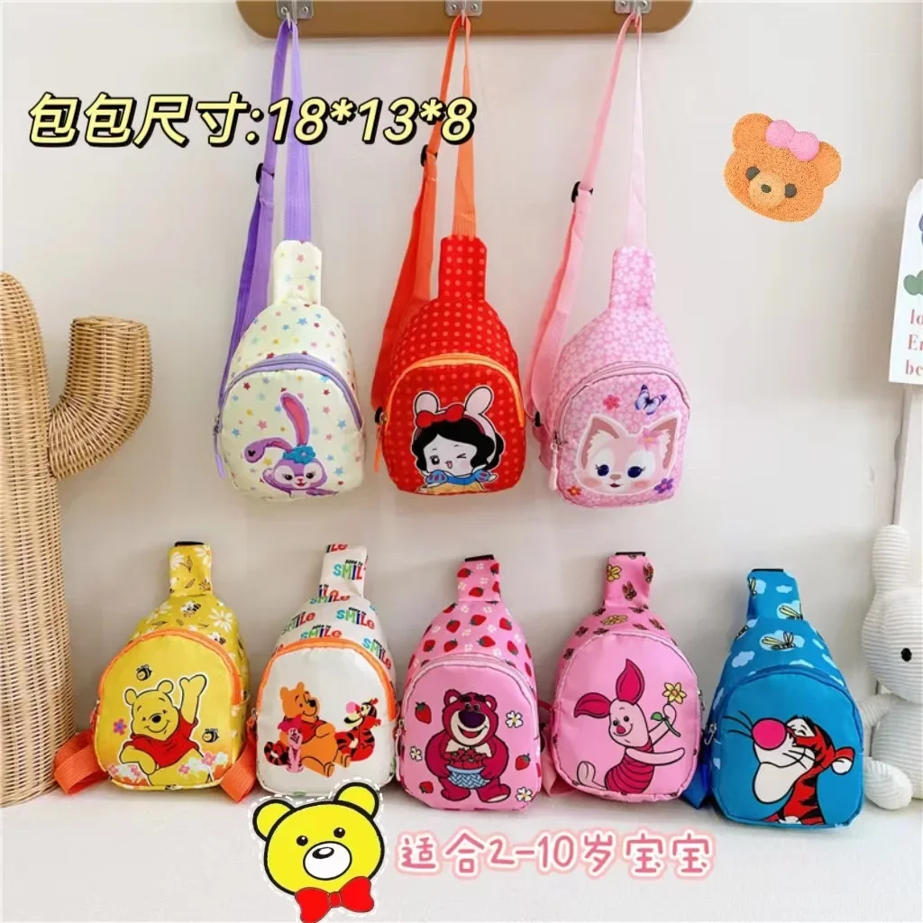 

Детская нагрудная сумка для телефона, сумка для хранения, милая сумка Lotso Kawaii с аниме рисунком, модная Милая Корейская сумка через плечо на молнии для девочек