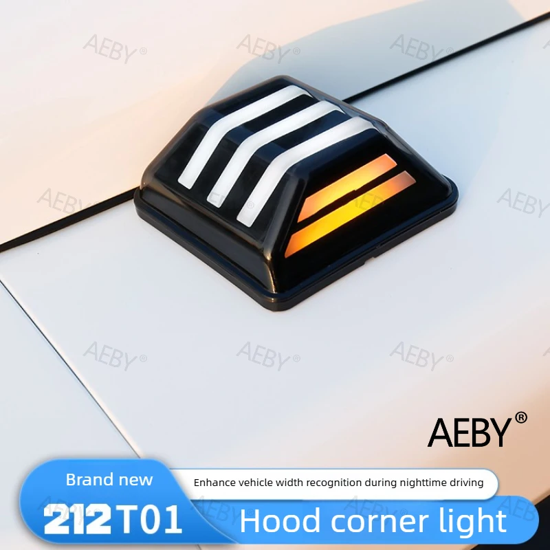 AEBY For BAIC 212 T01 후드 사이드 마커 라이트, LED 라이트 스트립 방수, 주간 주행등 코너 트림 스트립, 액세서리