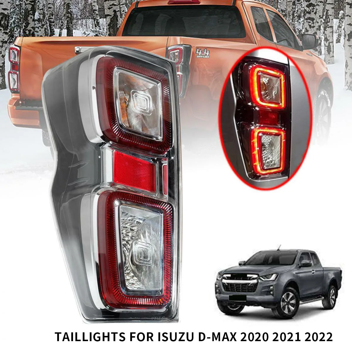 Matte Black Rear Tail Lights Led Lamp For Isuzu Dmax Dmax 2020 2021