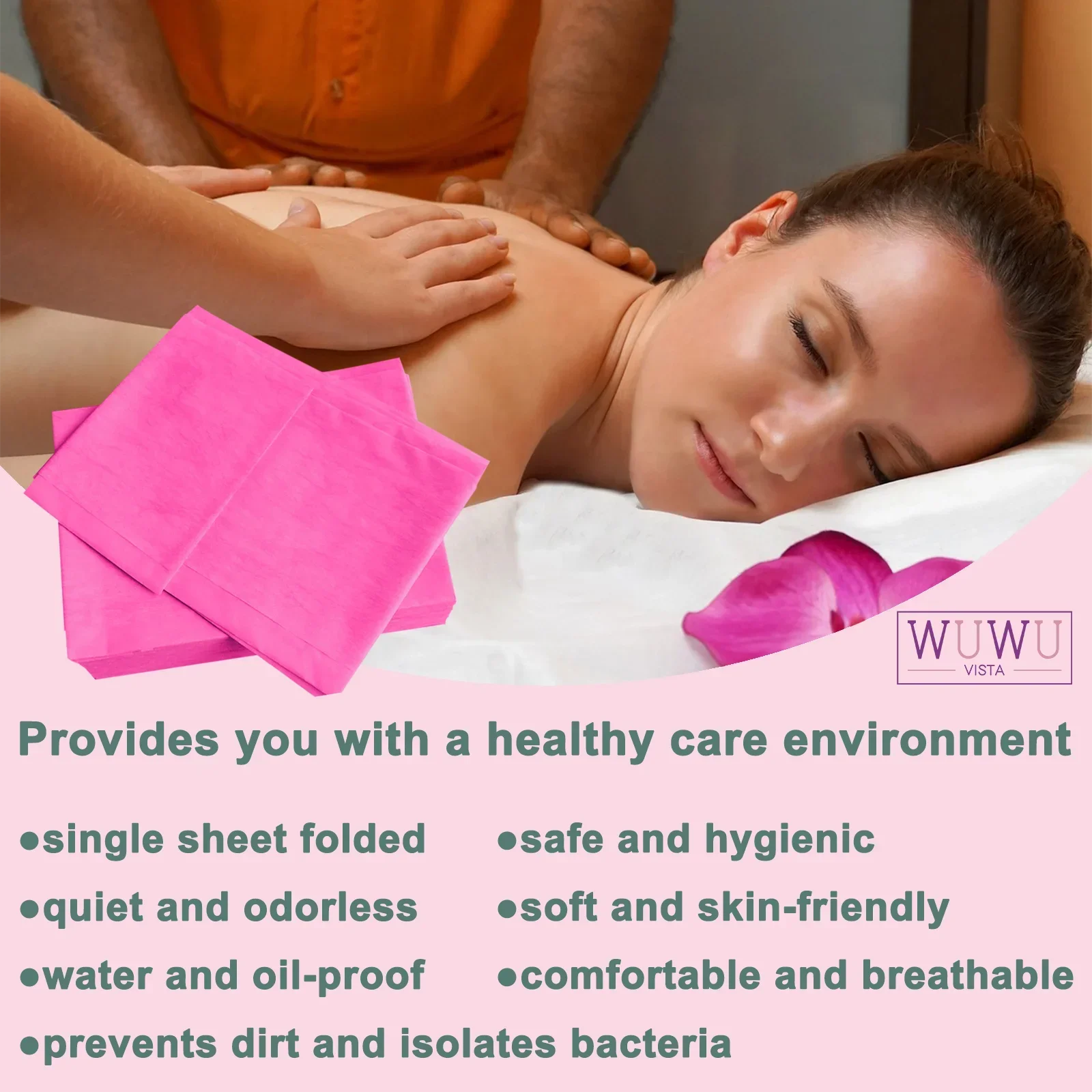 WUWUVISTA 1/6Pcs Disposable Sheets Hair Removal No-Mess Mat Non-woven Breathable Sheets For Waxing Tattoo Travel Spa Picnic