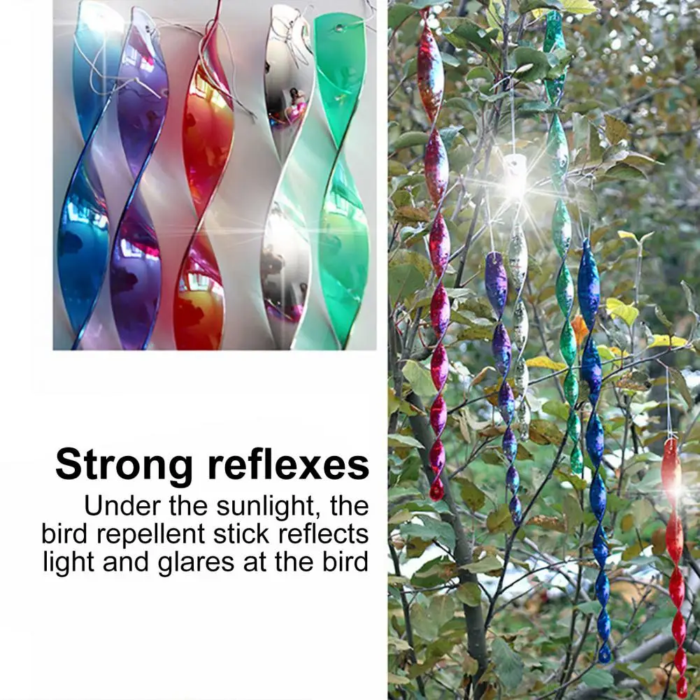 

Outdoor Bird Scarer Reflective Spiral Rods Bird Deterrent Sticks Vibrant Color Sparkling Outdoor Bird Repellent for Birds