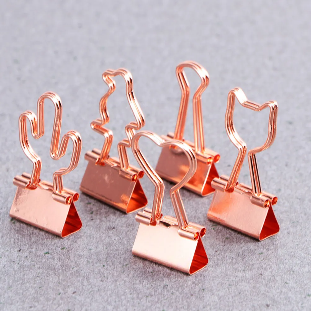 15Pcs 장 바인더 클립 파일 정리용 튼튼한 사무용품 메모 봉투 종이 클립 홀더 책상 정리