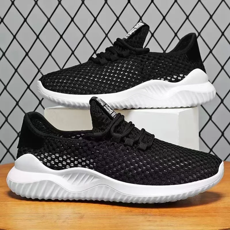 Men Tennis Shoes Breathable Top Mesh Male Sport Shoes Slip-on Boys Fashion Footwear Sneakers Outdoor Flats Tenis Hombre