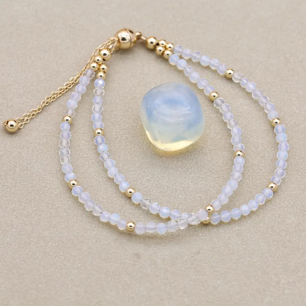 3MM Faceted Opal Beads Copper Magnetic Strand Bracelets for Women