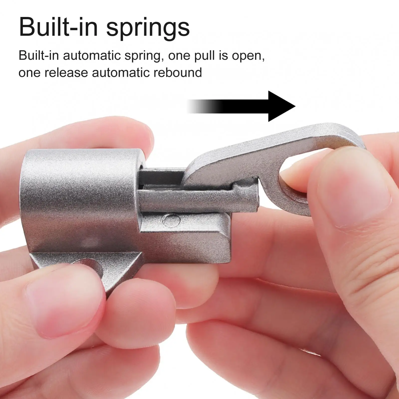 Resilient Bolt Latch Aluminum Alloy Self Closing Latches for Gate Window Cabinet with Safety Automatic Spring Door Lock Silver