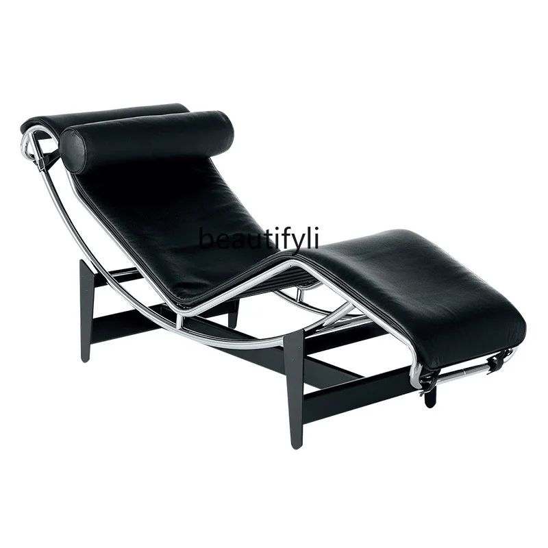 

Итальянское минималистичное кресло с откидывающейся спинкой из натуральной воловьей кожи, итальянское дизайнерское эргономичное кресло для отдыха, мебель для гостиной