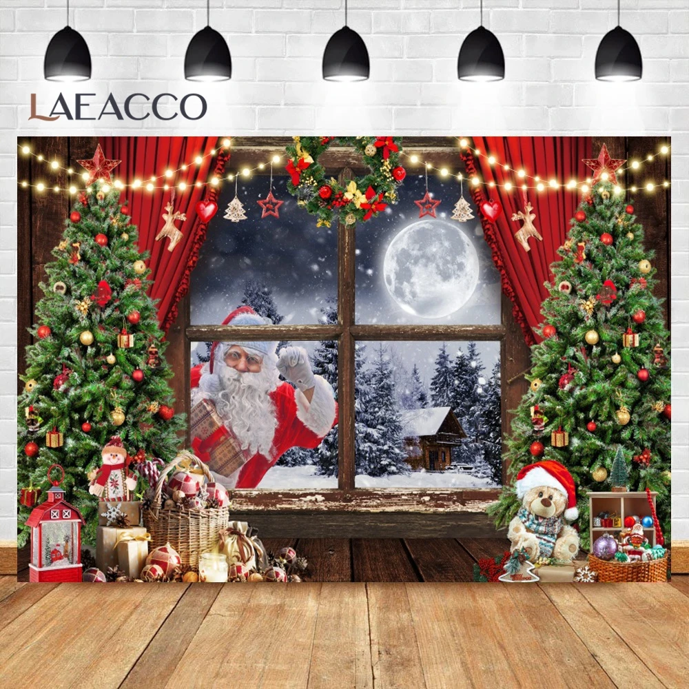 Cenários de Inverno de Natal para Fotografia Plano de Fundo Fotográfico Retrato para Festa Brinquedo de Bebê Casa na Árvore - Image 4